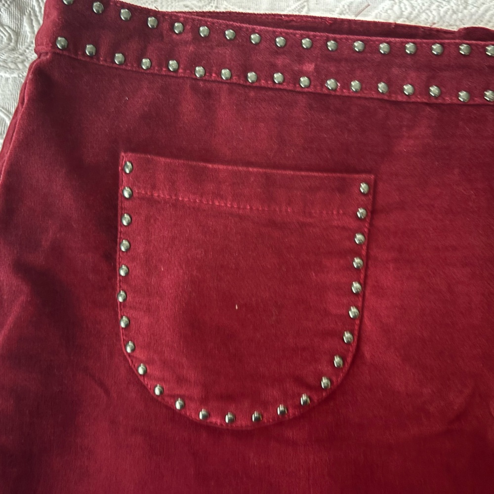 Mossimo Supply Co. Burgundy Velvet Mini Skirt